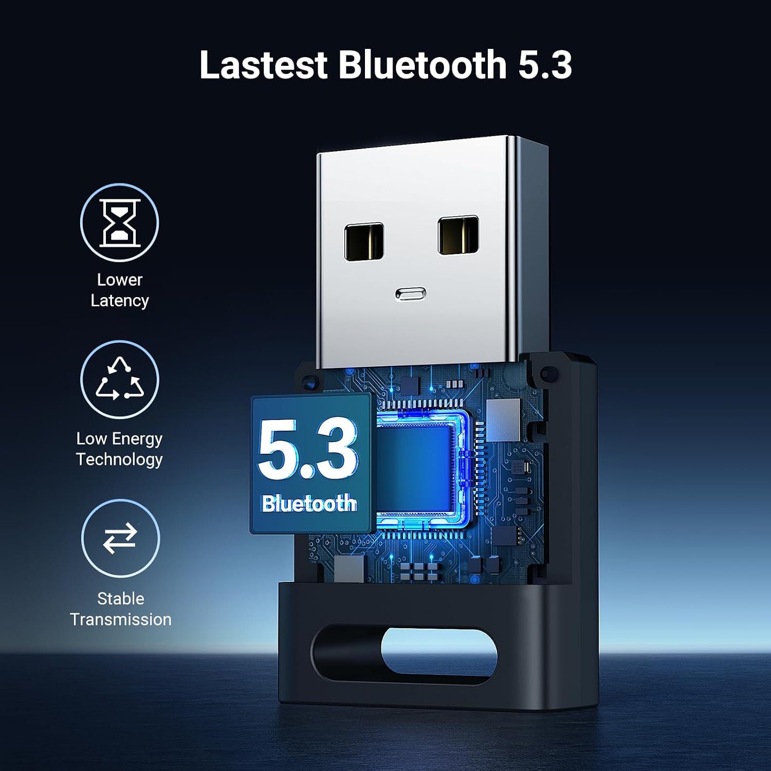 UGREEN USB Bluetooth 5.3 Adapter for PC Bluetooth Dongle Receiver | Plug & Play, For Windows 11/10/8.1 Only, Desktop, Laptop, Works with Mice, Keyboards, Headphones, Speakers, Printer - Image 2